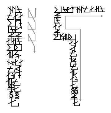 two pieces of example text written differently